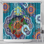 Custom NAIDOC Week 2024 Port Adelaide Power Shower Curtain Australia Aboriginal Dot Painting