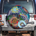 Custom NAIDOC Week 2024 Port Adelaide Power Spare Tire Cover Australia Aboriginal Dot Painting