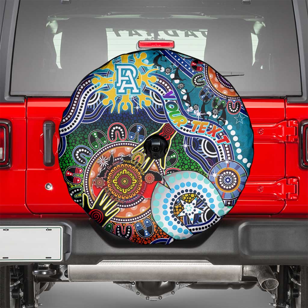 Custom NAIDOC Week 2024 Port Adelaide Power Spare Tire Cover Australia Aboriginal Dot Painting