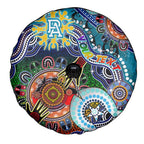 Custom NAIDOC Week 2024 Port Adelaide Power Spare Tire Cover Australia Aboriginal Dot Painting