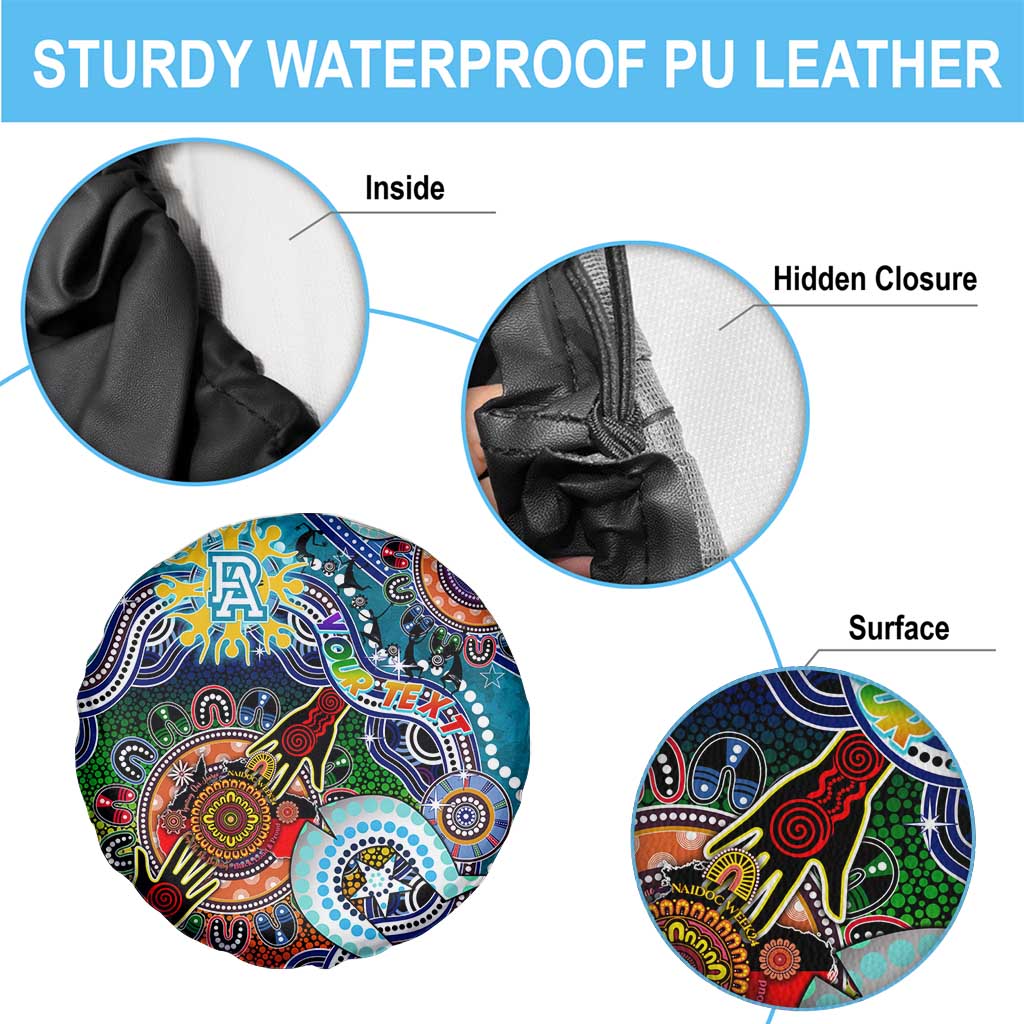 Custom NAIDOC Week 2024 Port Adelaide Power Spare Tire Cover Australia Aboriginal Dot Painting