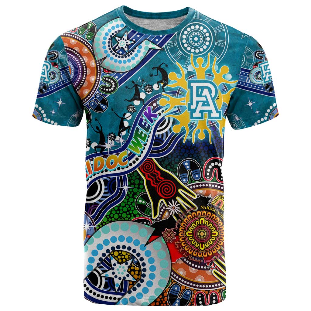 Custom NAIDOC Week 2024 Port Adelaide Power T Shirt Australia Aboriginal Dot Painting