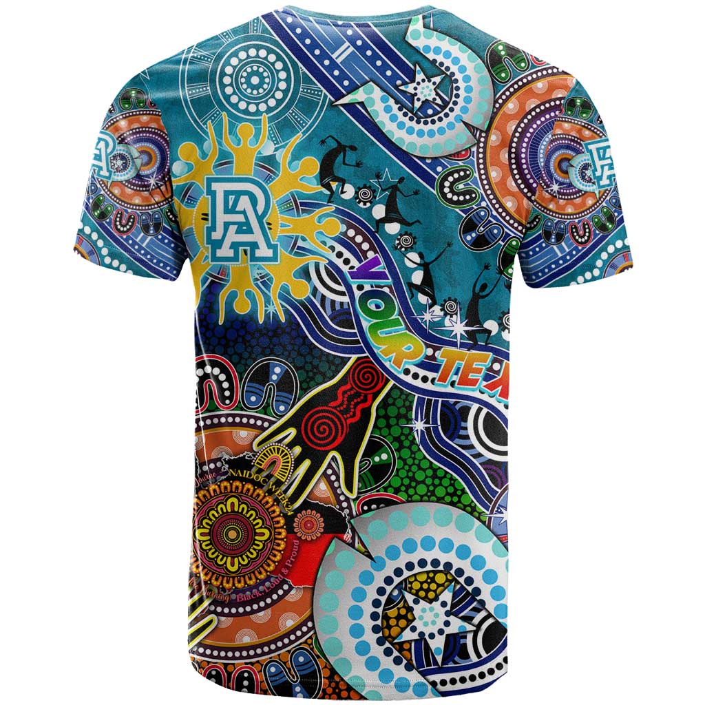 Custom NAIDOC Week 2024 Port Adelaide Power T Shirt Australia Aboriginal Dot Painting
