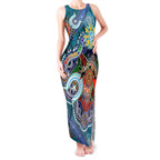 Custom NAIDOC Week 2024 Port Adelaide Power Tank Maxi Dress Australia Aboriginal Dot Painting