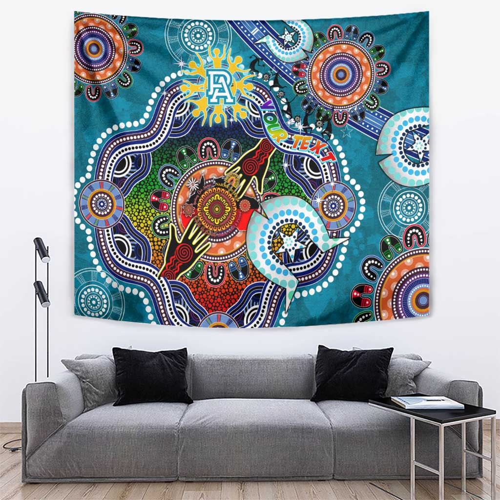 Custom NAIDOC Week 2024 Port Adelaide Power Tapestry Australia Aboriginal Dot Painting