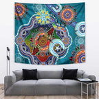 Custom NAIDOC Week 2024 Port Adelaide Power Tapestry Australia Aboriginal Dot Painting