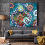 Custom NAIDOC Week 2024 Port Adelaide Power Tapestry Australia Aboriginal Dot Painting
