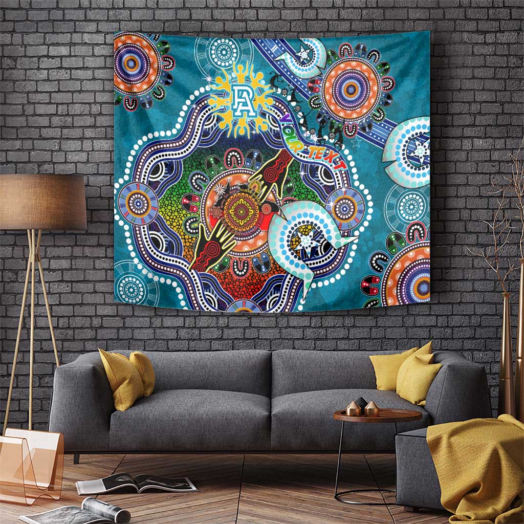 Custom NAIDOC Week 2024 Port Adelaide Power Tapestry Australia Aboriginal Dot Painting