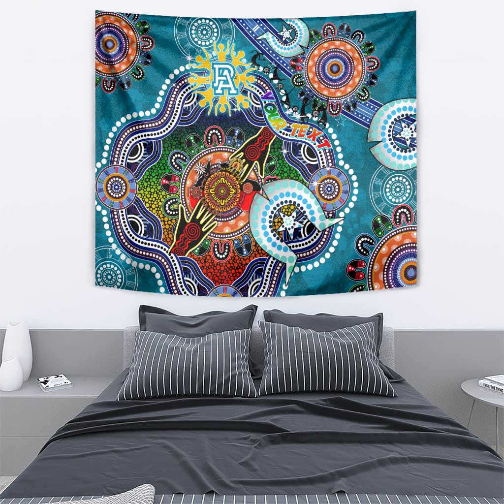 Custom NAIDOC Week 2024 Port Adelaide Power Tapestry Australia Aboriginal Dot Painting