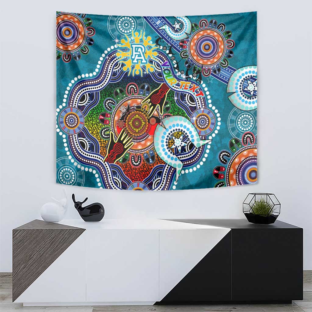 Custom NAIDOC Week 2024 Port Adelaide Power Tapestry Australia Aboriginal Dot Painting