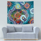 Custom NAIDOC Week 2024 Port Adelaide Power Tapestry Australia Aboriginal Dot Painting