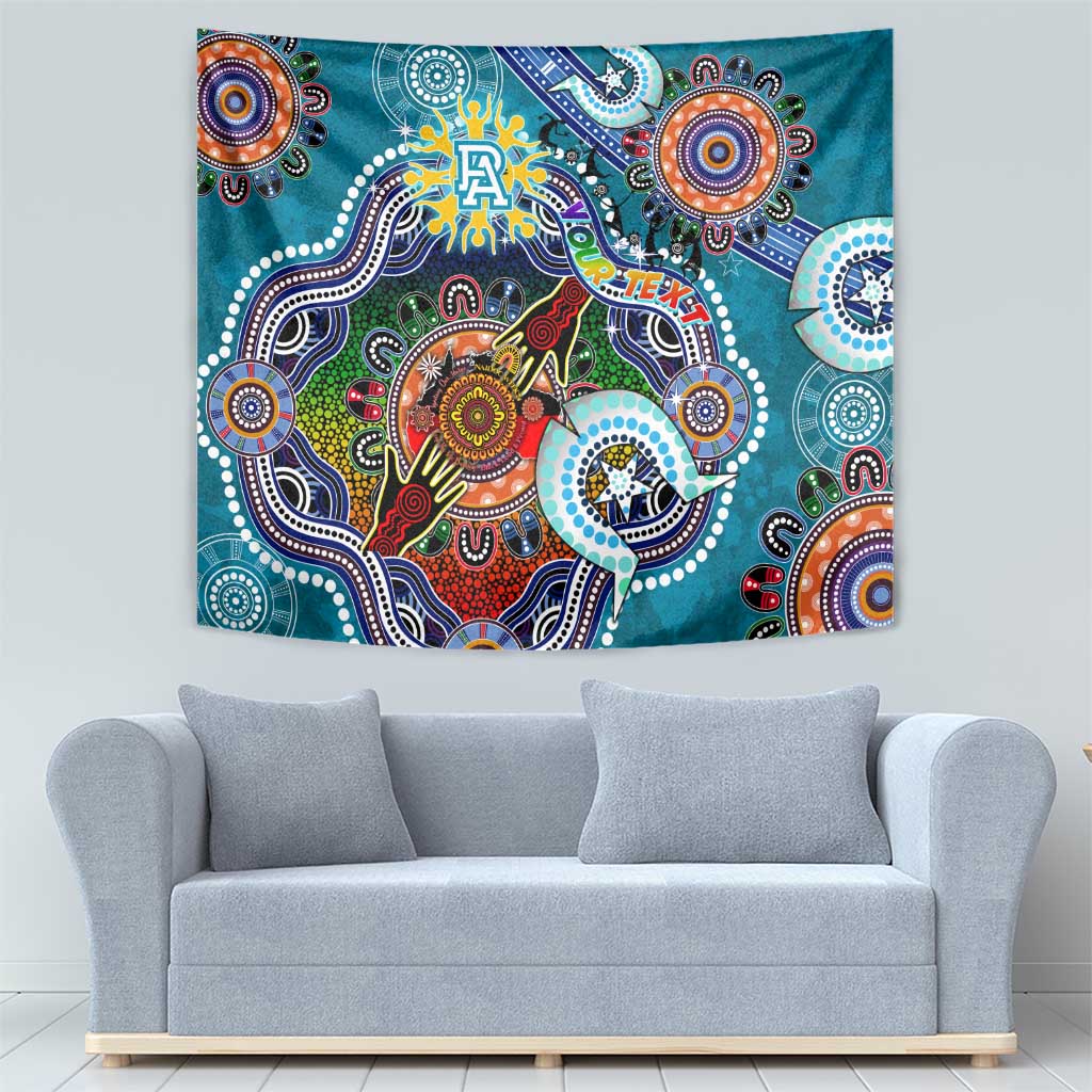 Custom NAIDOC Week 2024 Port Adelaide Power Tapestry Australia Aboriginal Dot Painting