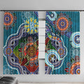 Custom NAIDOC Week 2024 Port Adelaide Power Window Curtain Australia Aboriginal Dot Painting