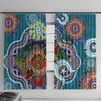 Custom NAIDOC Week 2024 Port Adelaide Power Window Curtain Australia Aboriginal Dot Painting