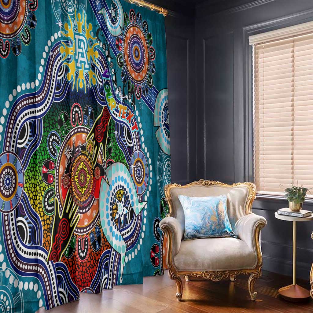 Custom NAIDOC Week 2024 Port Adelaide Power Window Curtain Australia Aboriginal Dot Painting