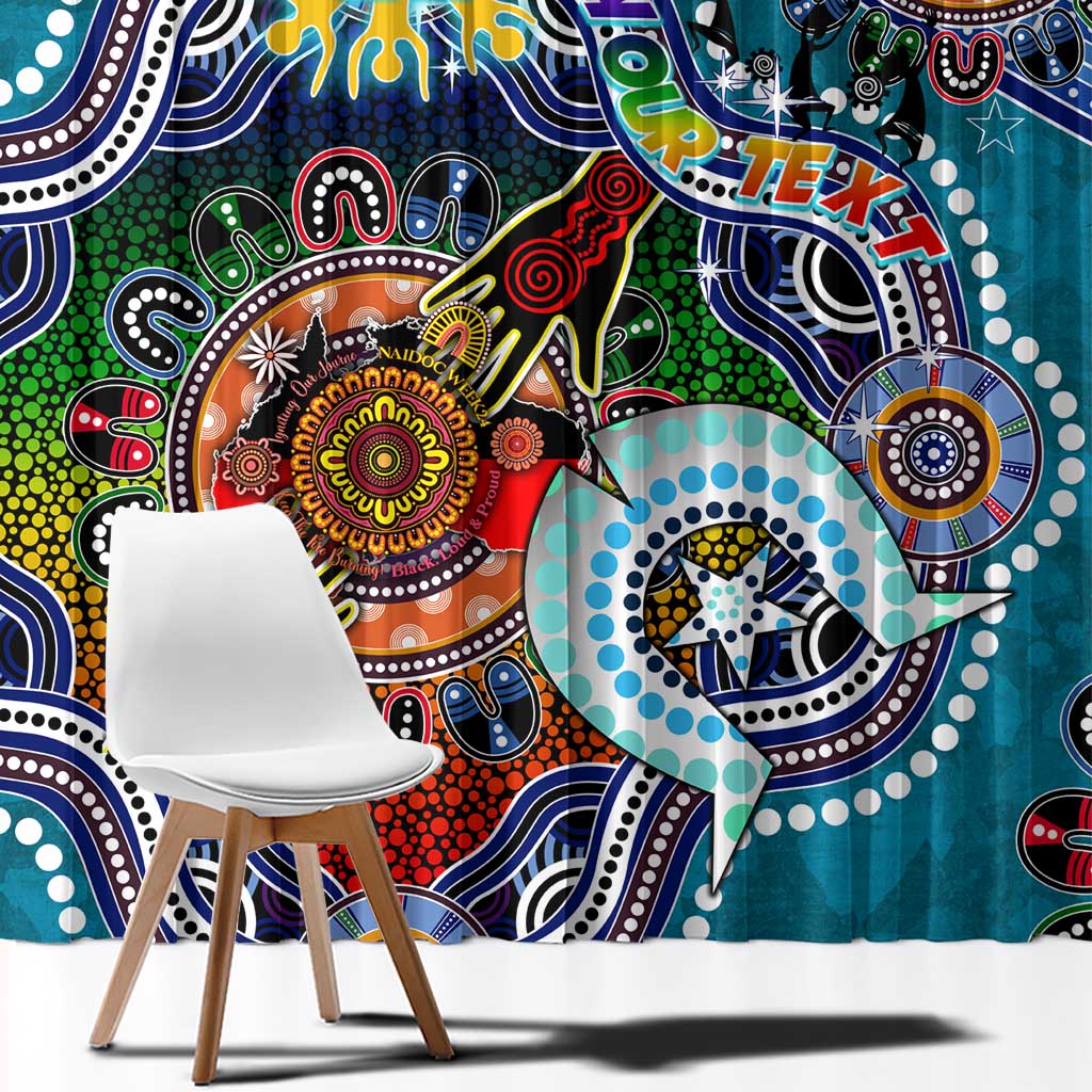 Custom NAIDOC Week 2024 Port Adelaide Power Window Curtain Australia Aboriginal Dot Painting