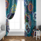 Custom NAIDOC Week 2024 Port Adelaide Power Window Curtain Australia Aboriginal Dot Painting