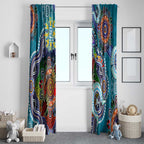 Custom NAIDOC Week 2024 Port Adelaide Power Window Curtain Australia Aboriginal Dot Painting