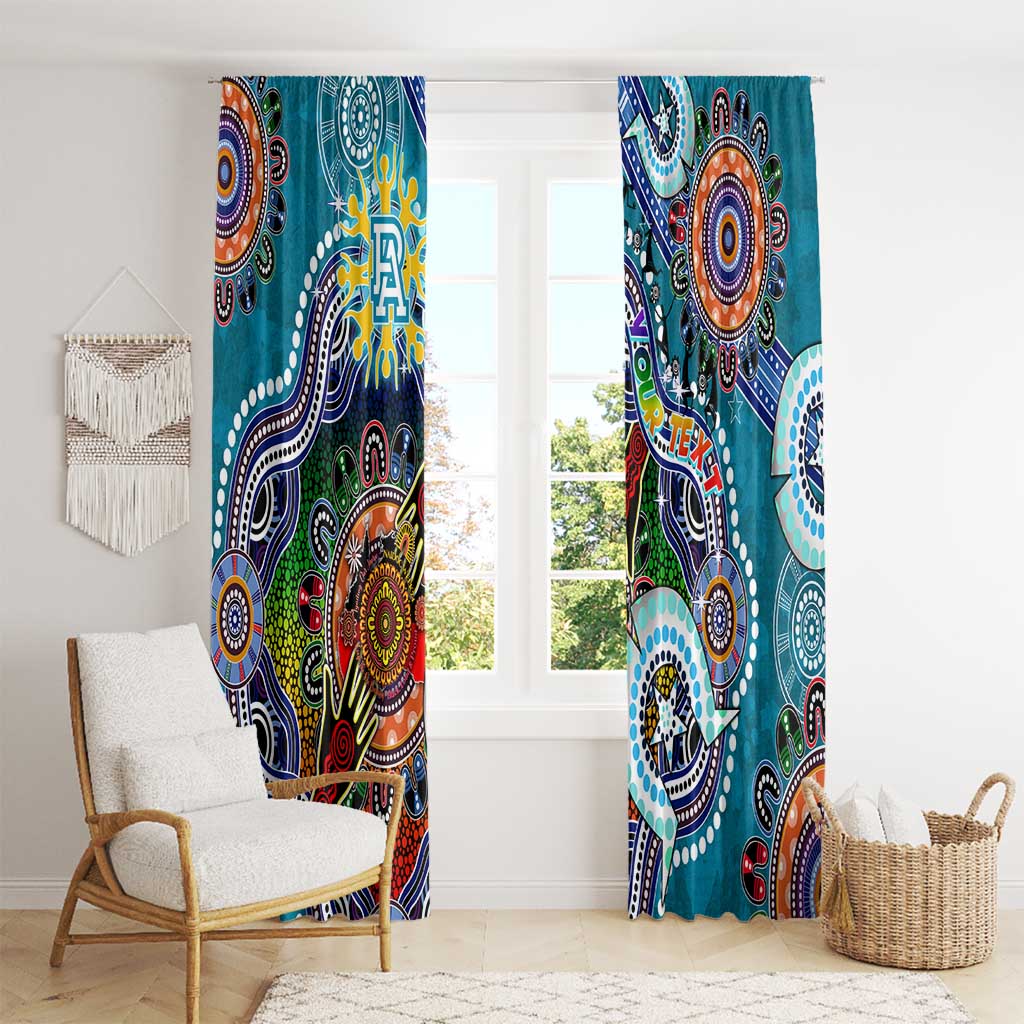 Custom NAIDOC Week 2024 Port Adelaide Power Window Curtain Australia Aboriginal Dot Painting