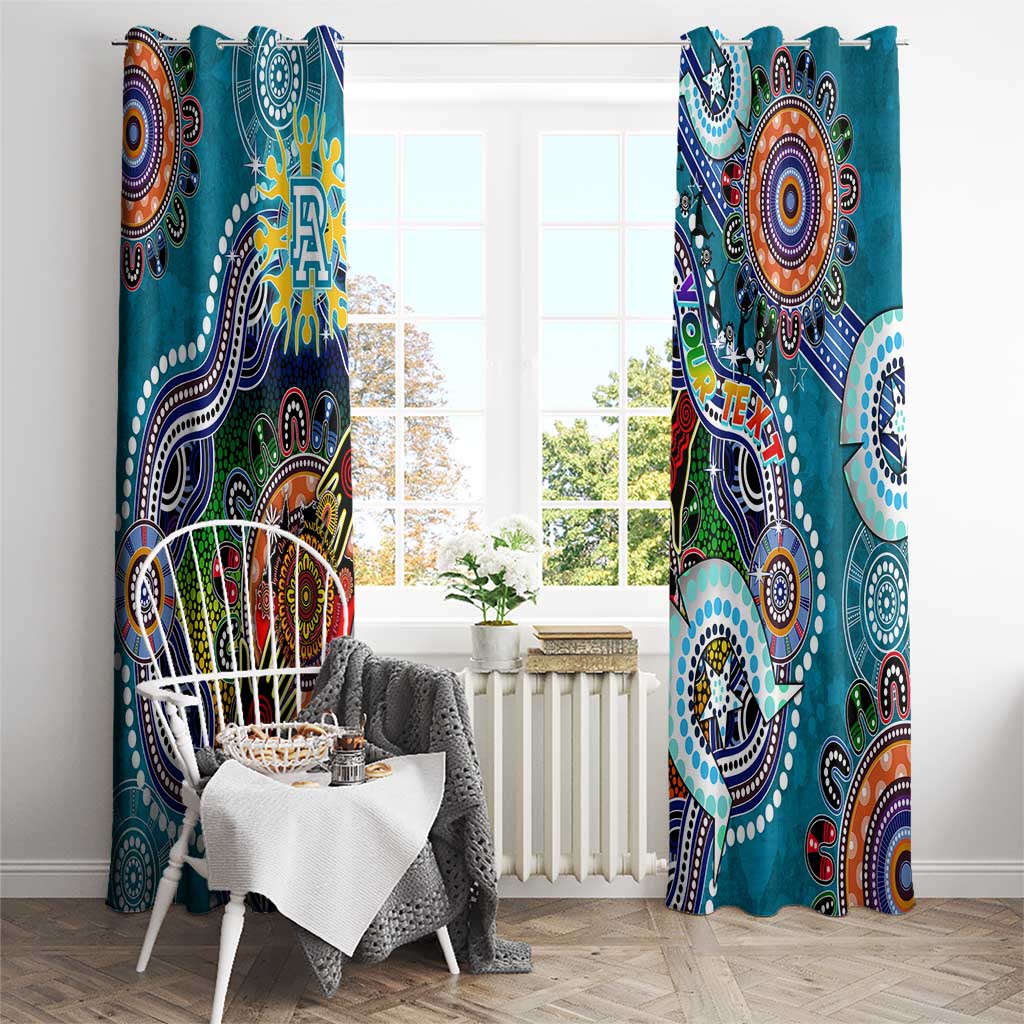 Custom NAIDOC Week 2024 Port Adelaide Power Window Curtain Australia Aboriginal Dot Painting