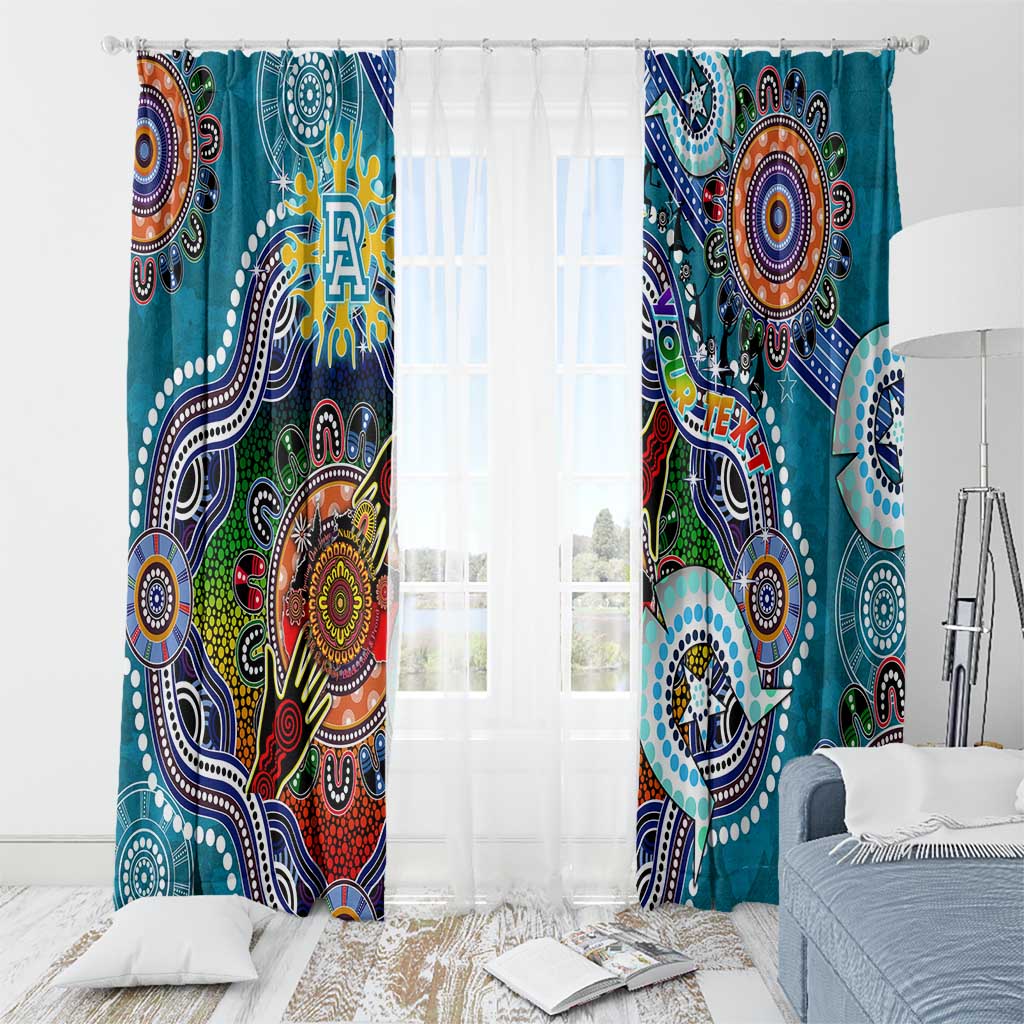 Custom NAIDOC Week 2024 Port Adelaide Power Window Curtain Australia Aboriginal Dot Painting
