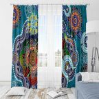 Custom NAIDOC Week 2024 Port Adelaide Power Window Curtain Australia Aboriginal Dot Painting