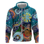 Custom NAIDOC Week 2024 Port Adelaide Power Zip Hoodie Australia Aboriginal Dot Painting