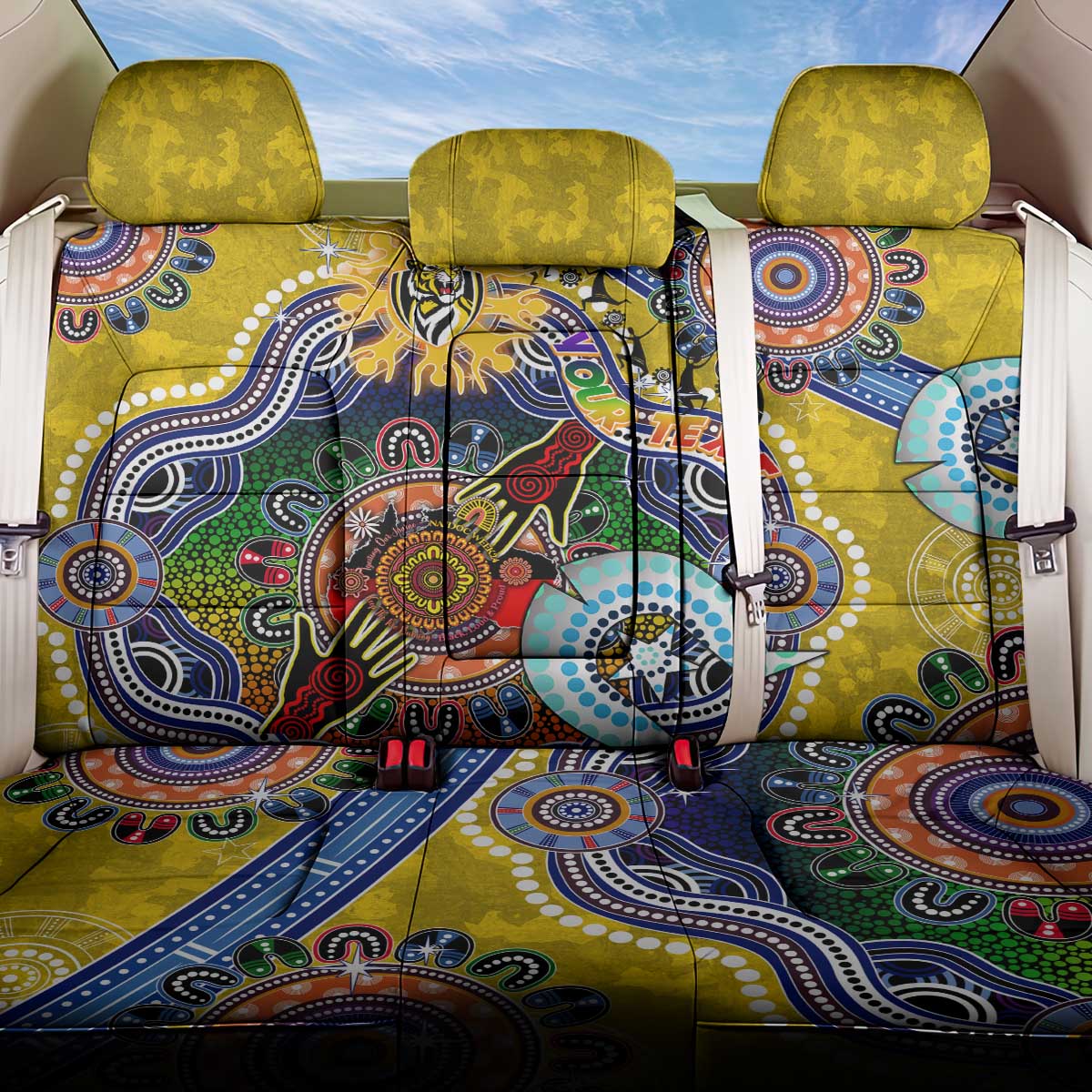 Custom NAIDOC Week 2024 Richmond Tiger Back Car Seat Cover Australia Aboriginal Dot Painting