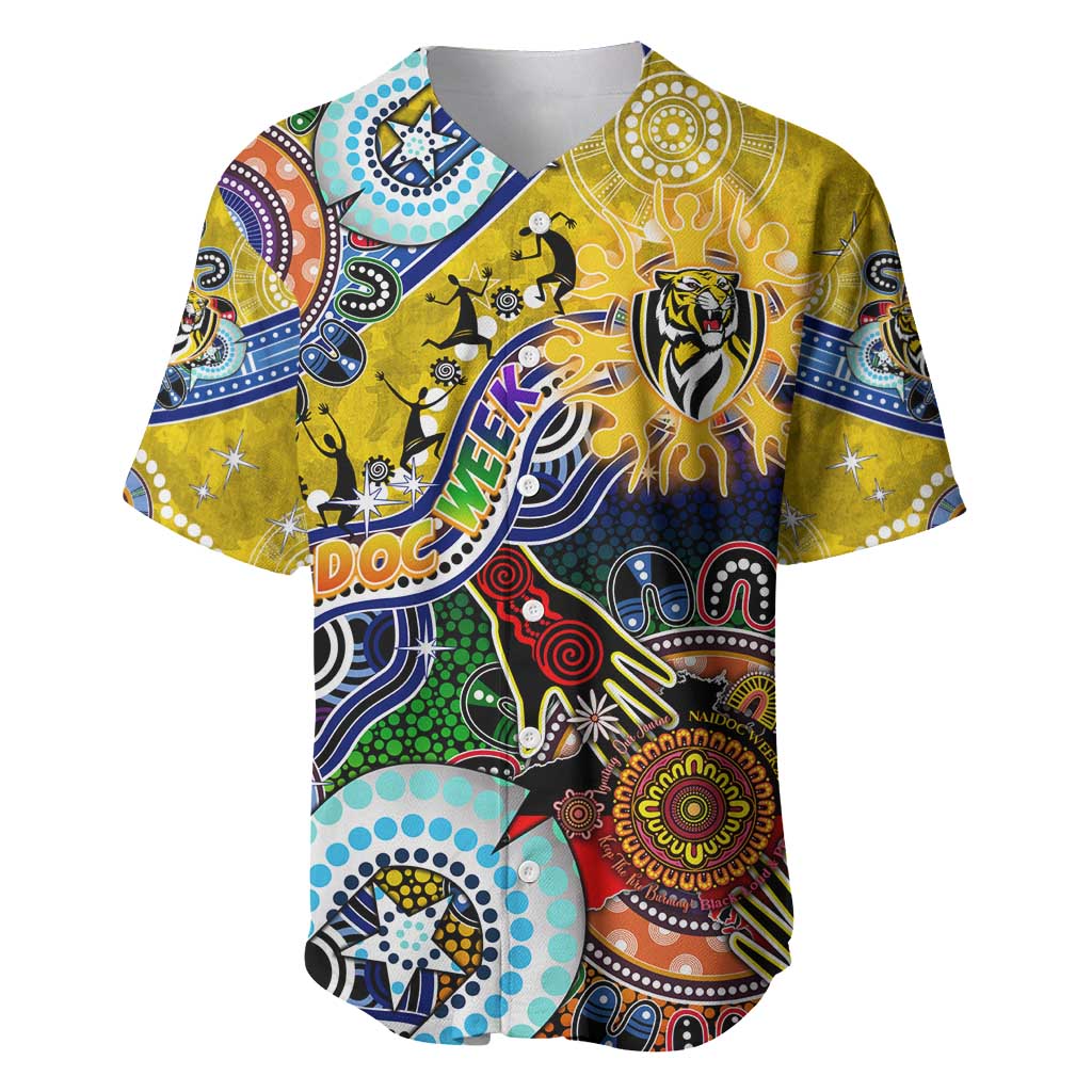 Custom NAIDOC Week 2024 Richmond Tiger Baseball Jersey Australia Aboriginal Dot Painting