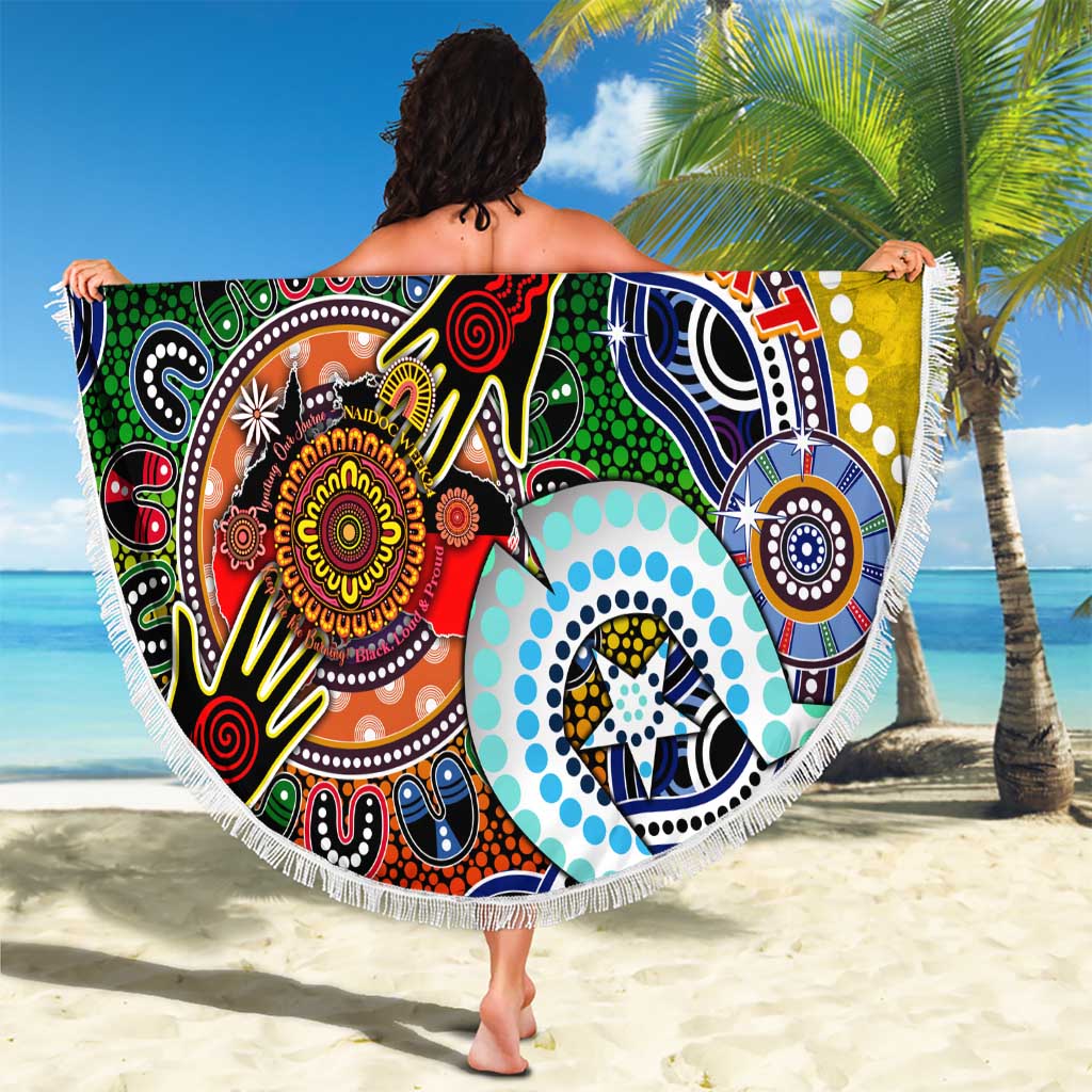 Custom NAIDOC Week 2024 Richmond Tiger Beach Blanket Australia Aboriginal Dot Painting