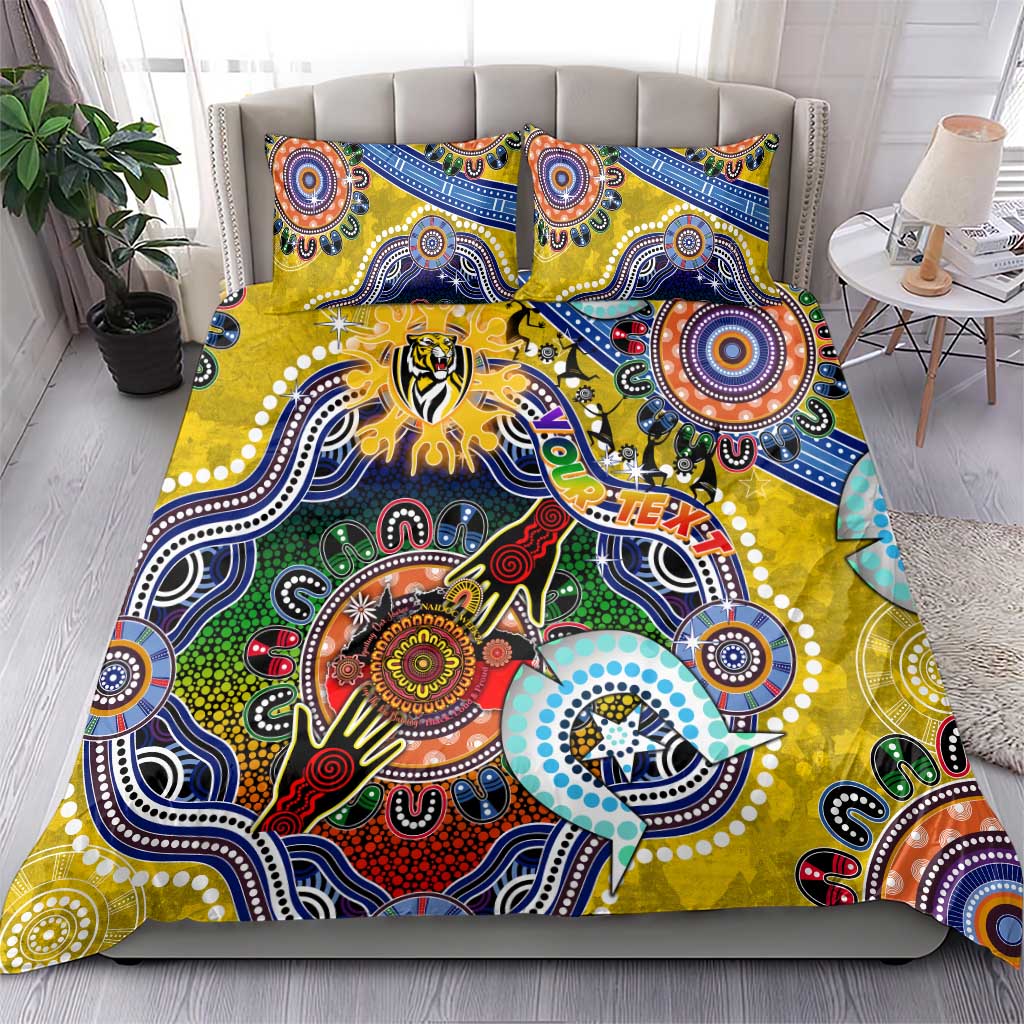 Custom NAIDOC Week 2024 Richmond Tiger Bedding Set Australia Aboriginal Dot Painting