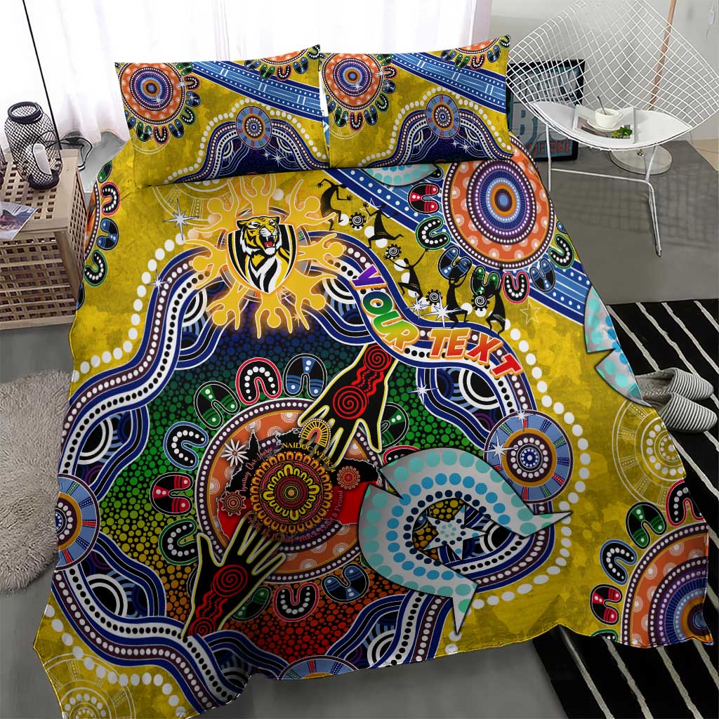 Custom NAIDOC Week 2024 Richmond Tiger Bedding Set Australia Aboriginal Dot Painting