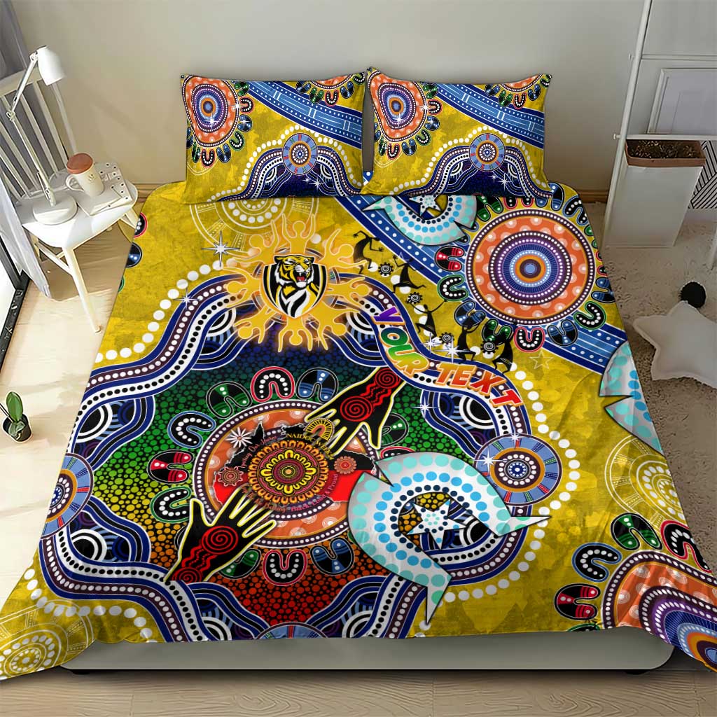 Custom NAIDOC Week 2024 Richmond Tiger Bedding Set Australia Aboriginal Dot Painting