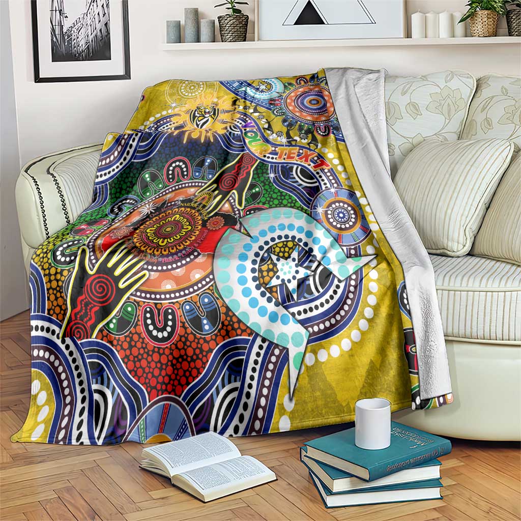 Custom NAIDOC Week 2024 Richmond Tiger Blanket Australia Aboriginal Dot Painting