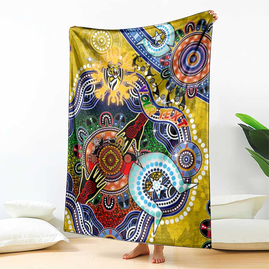 Custom NAIDOC Week 2024 Richmond Tiger Blanket Australia Aboriginal Dot Painting