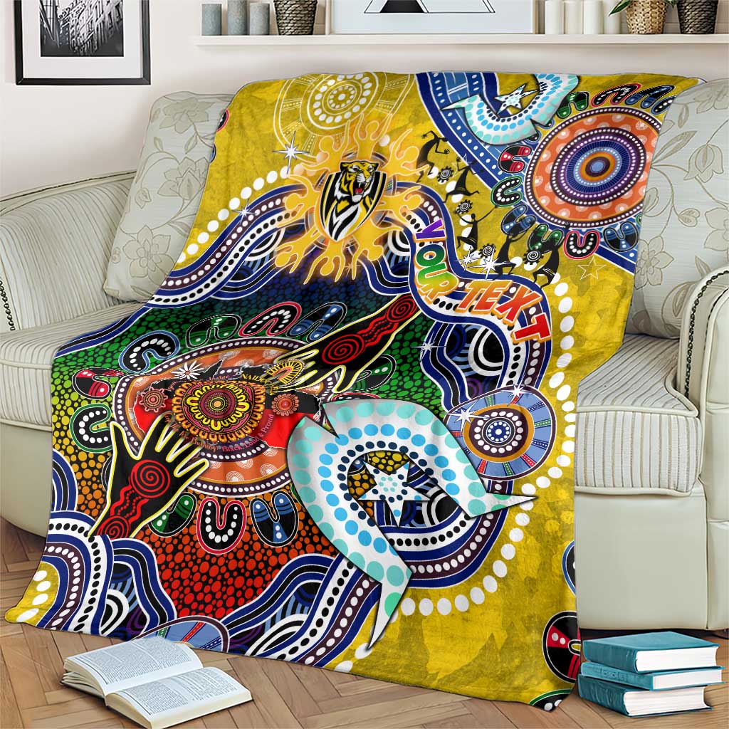 Custom NAIDOC Week 2024 Richmond Tiger Blanket Australia Aboriginal Dot Painting