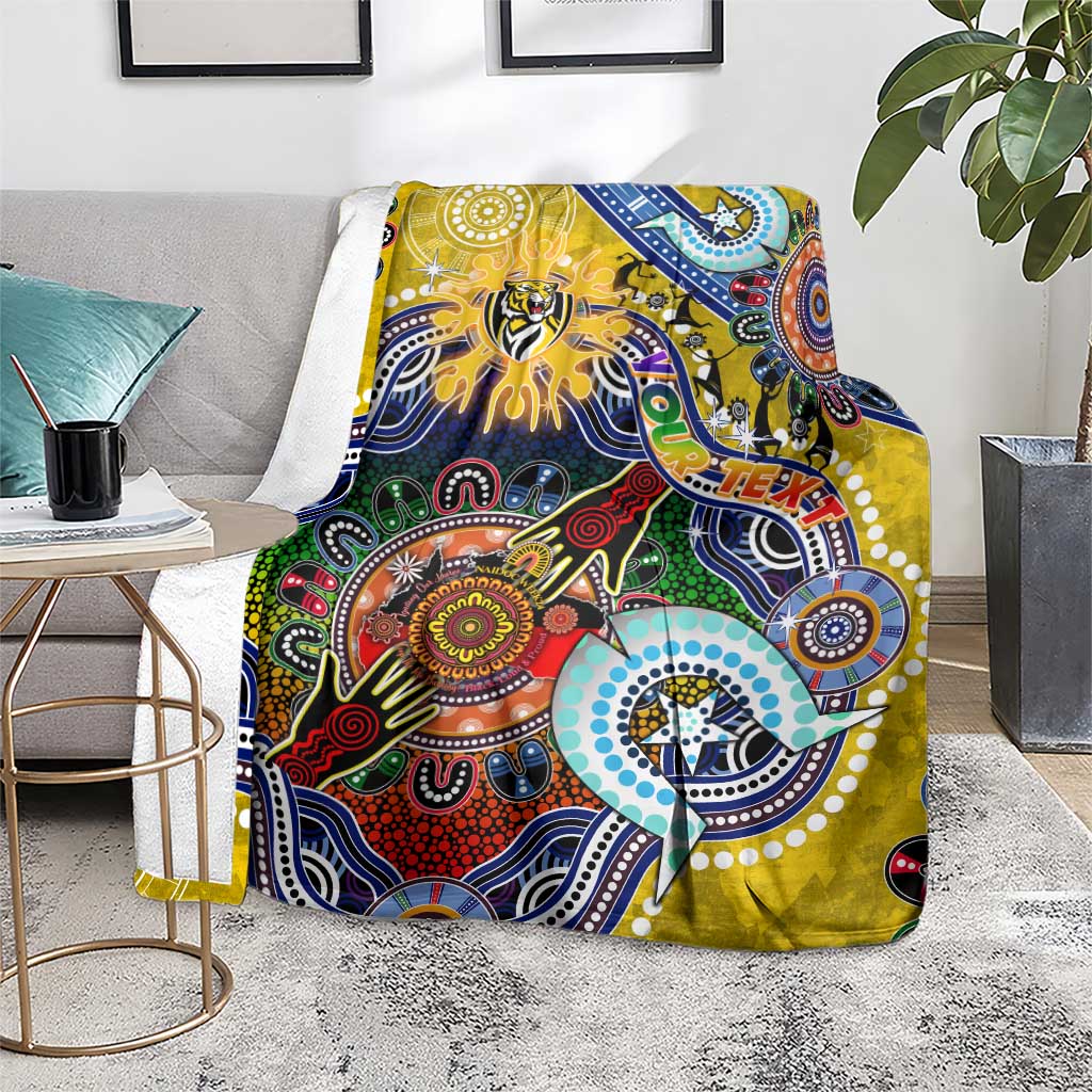 Custom NAIDOC Week 2024 Richmond Tiger Blanket Australia Aboriginal Dot Painting