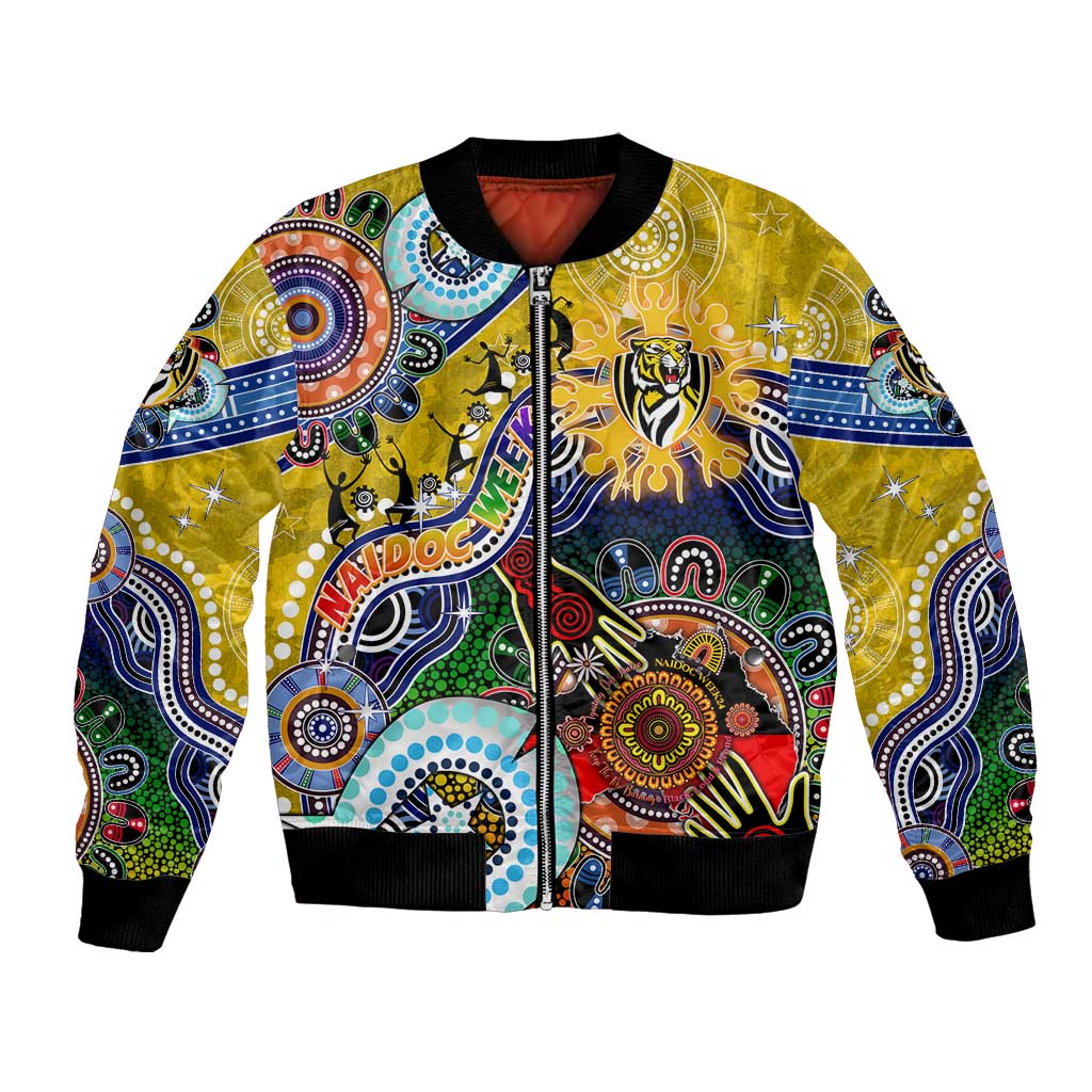 Custom NAIDOC Week 2024 Richmond Tiger Bomber Jacket Australia Aboriginal Dot Painting