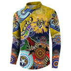 Custom NAIDOC Week 2024 Richmond Tiger Button Sweatshirt Australia Aboriginal Dot Painting