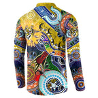 Custom NAIDOC Week 2024 Richmond Tiger Button Sweatshirt Australia Aboriginal Dot Painting