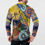 Custom NAIDOC Week 2024 Richmond Tiger Button Sweatshirt Australia Aboriginal Dot Painting