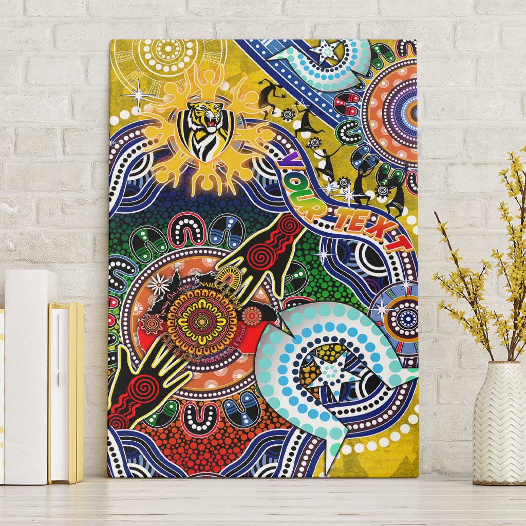 Custom NAIDOC Week 2024 Richmond Tiger Canvas Wall Art Australia Aboriginal Dot Painting
