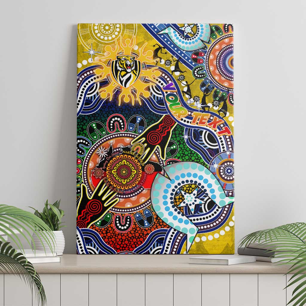 Custom NAIDOC Week 2024 Richmond Tiger Canvas Wall Art Australia Aboriginal Dot Painting