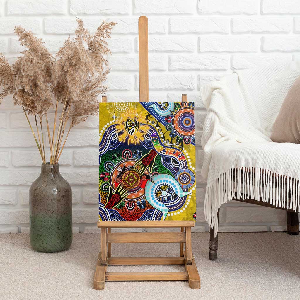 Custom NAIDOC Week 2024 Richmond Tiger Canvas Wall Art Australia Aboriginal Dot Painting