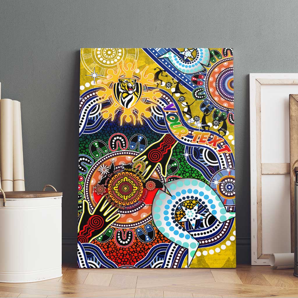 Custom NAIDOC Week 2024 Richmond Tiger Canvas Wall Art Australia Aboriginal Dot Painting