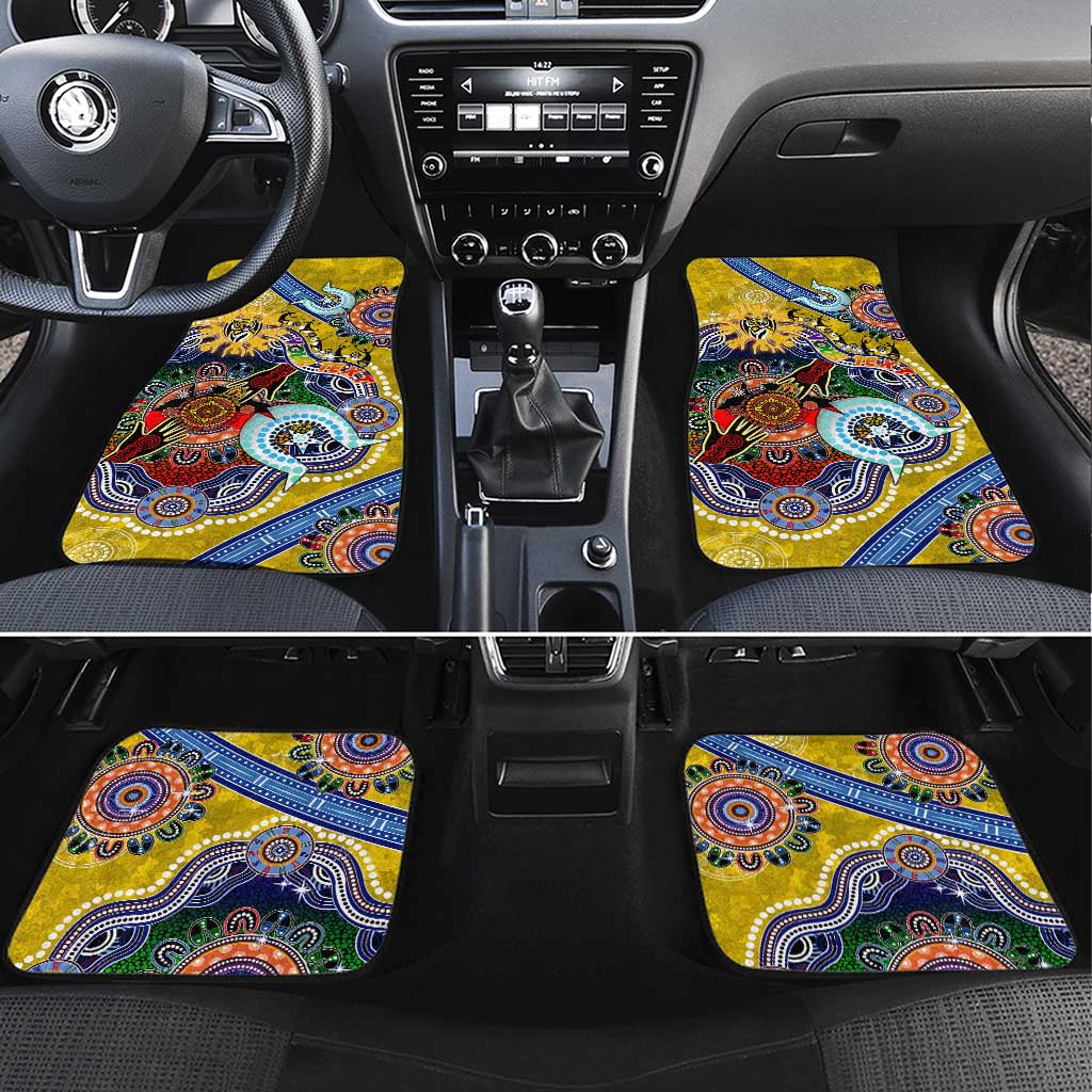 Custom NAIDOC Week 2024 Richmond Tiger Car Mats Australia Aboriginal Dot Painting