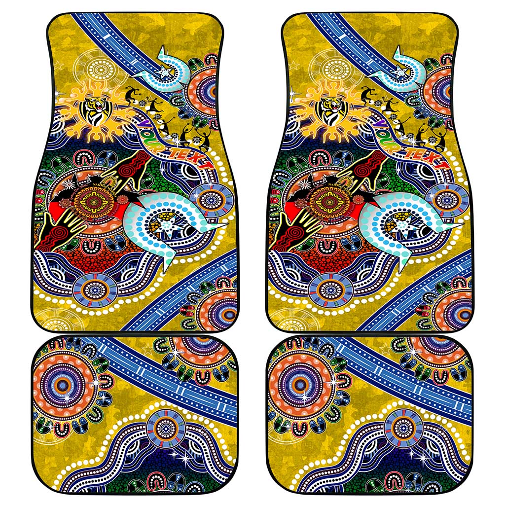 Custom NAIDOC Week 2024 Richmond Tiger Car Mats Australia Aboriginal Dot Painting