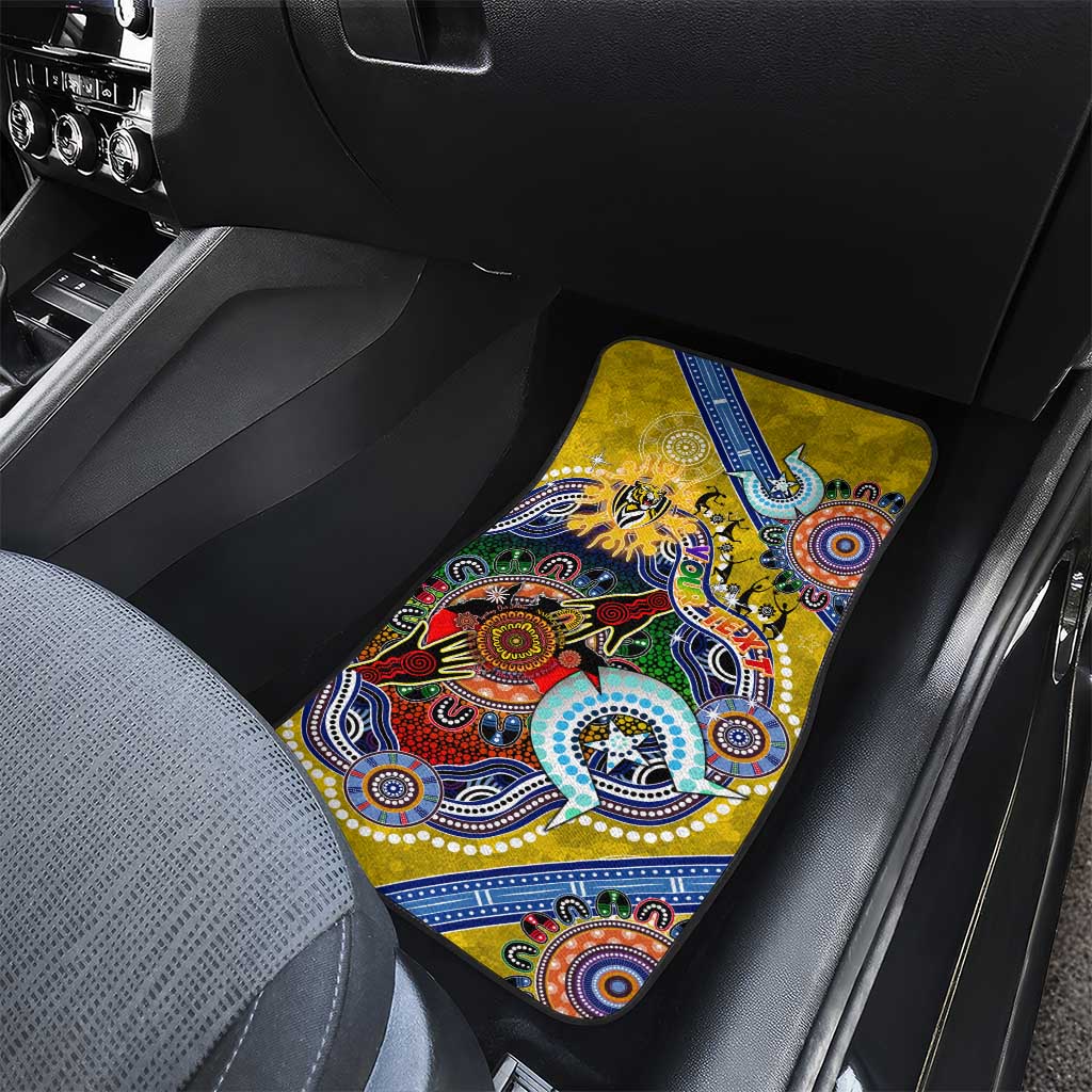 Custom NAIDOC Week 2024 Richmond Tiger Car Mats Australia Aboriginal Dot Painting