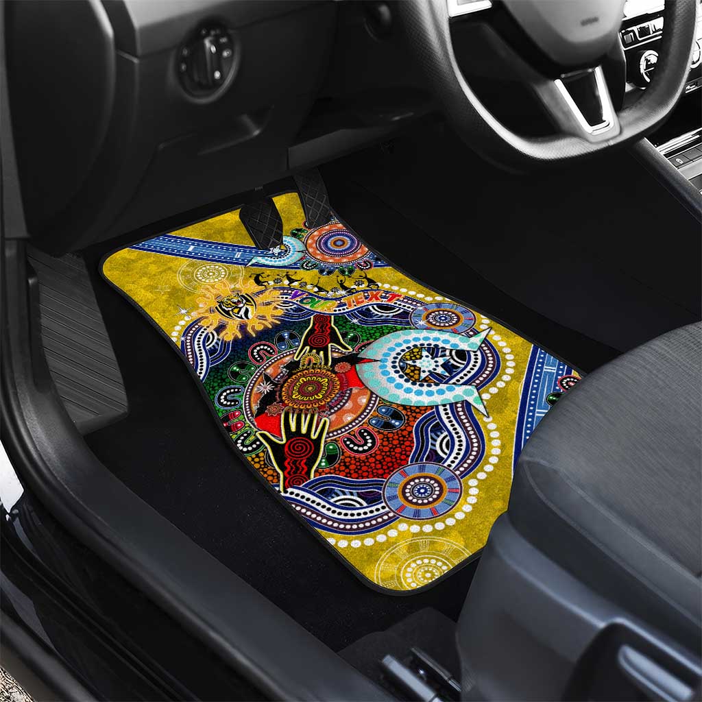 Custom NAIDOC Week 2024 Richmond Tiger Car Mats Australia Aboriginal Dot Painting