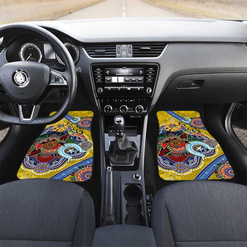 Custom NAIDOC Week 2024 Richmond Tiger Car Mats Australia Aboriginal Dot Painting